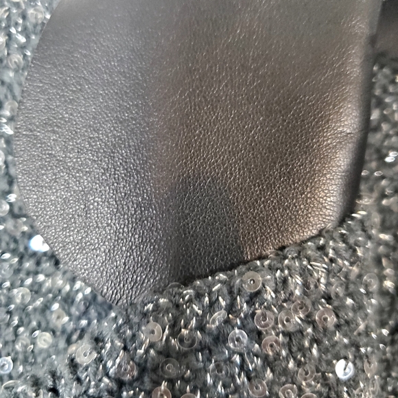 Elie Tahari Jacket Collared Blazer Silver Gray Shimmer Sequine Size L - Picture 4 of 9